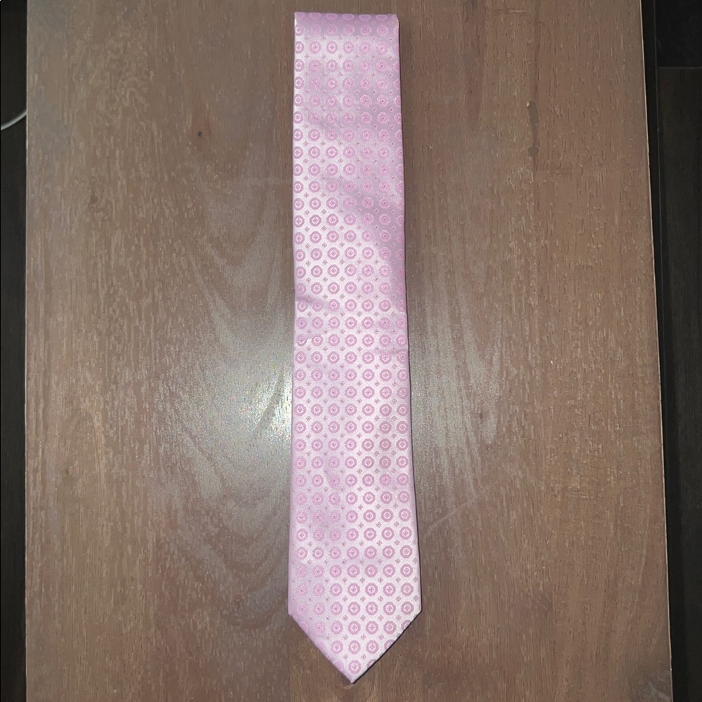 Calvin Klein Hex-Dot Medallion Pink Neck Tie